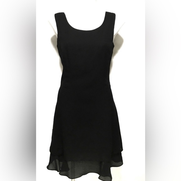 VINTAGE MEVISTO BLACK CREW SLEEVELESS SHIFT DRESS 10 - Picture 1 of 8
